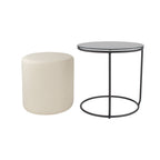 JASPER - Mesa de apoio com pufe embutido