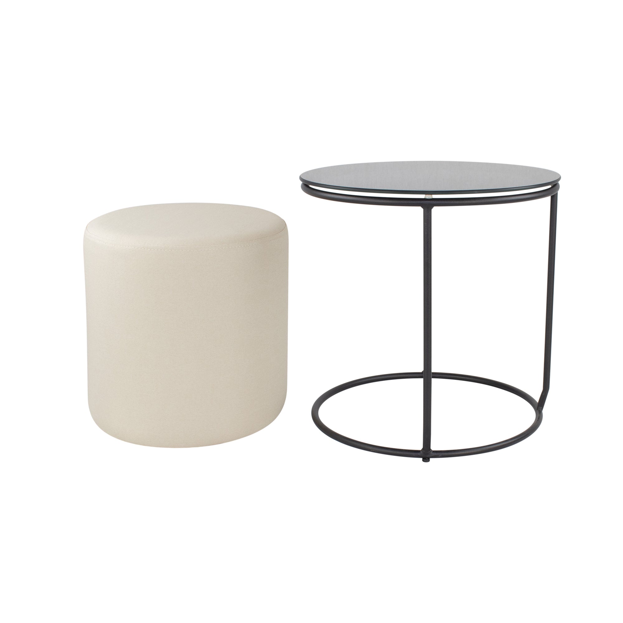 JASPER - Mesa de apoio com pufe embutido