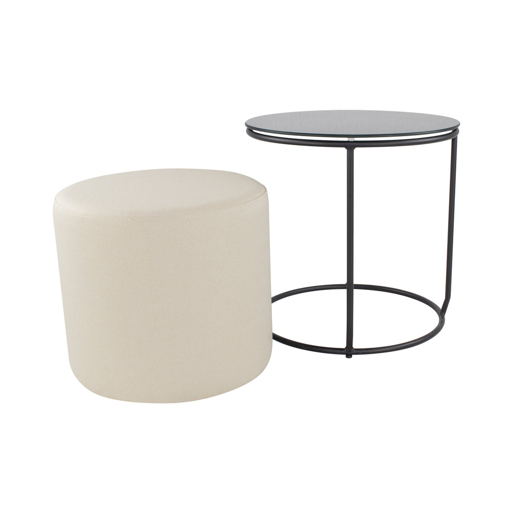 JASPER - Mesa de apoio com pufe embutido