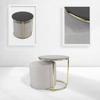 JASPER - Mesa de apoio com pufe embutido