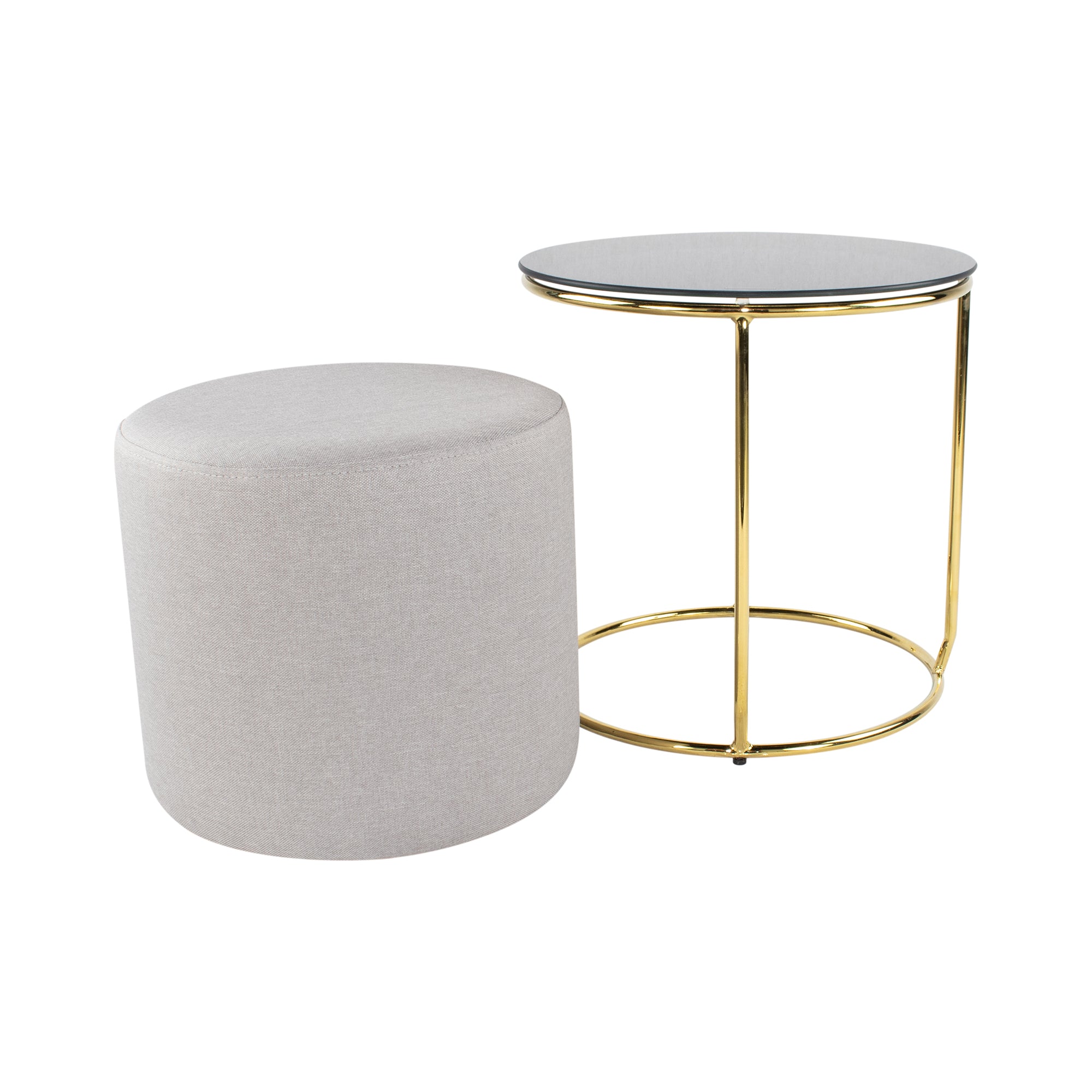 JASPER - Mesa de apoio com pufe embutido