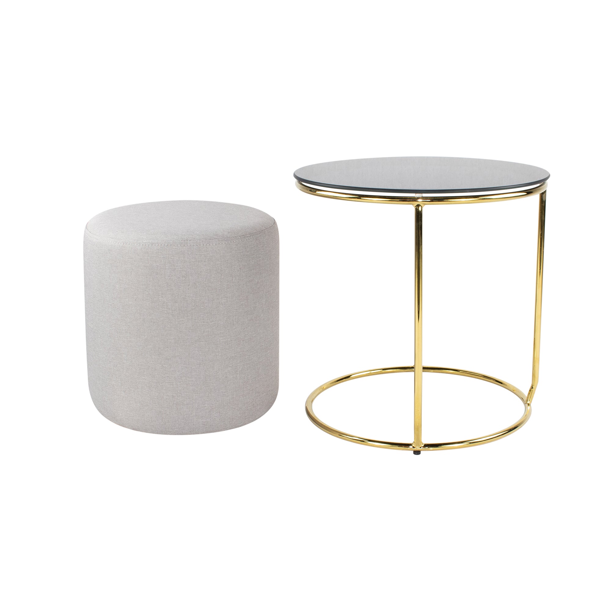 JASPER - Mesa de apoio com pufe embutido