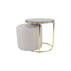 JASPER - Mesa de apoio com pufe embutido