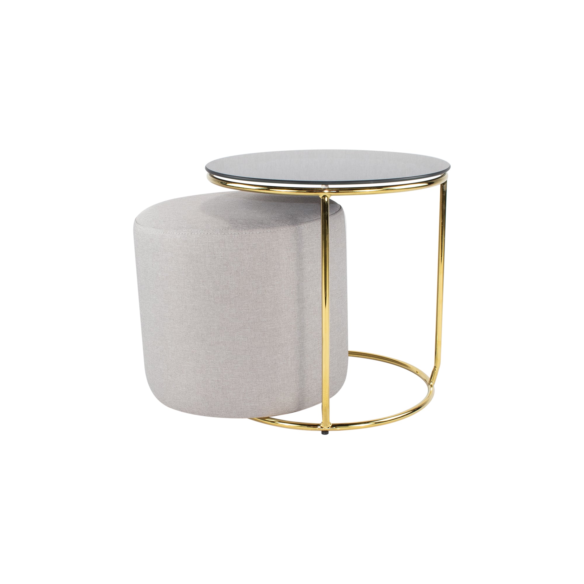 JASPER - Mesa de apoio com pufe embutido