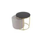 JASPER - Mesa de apoio com pufe embutido