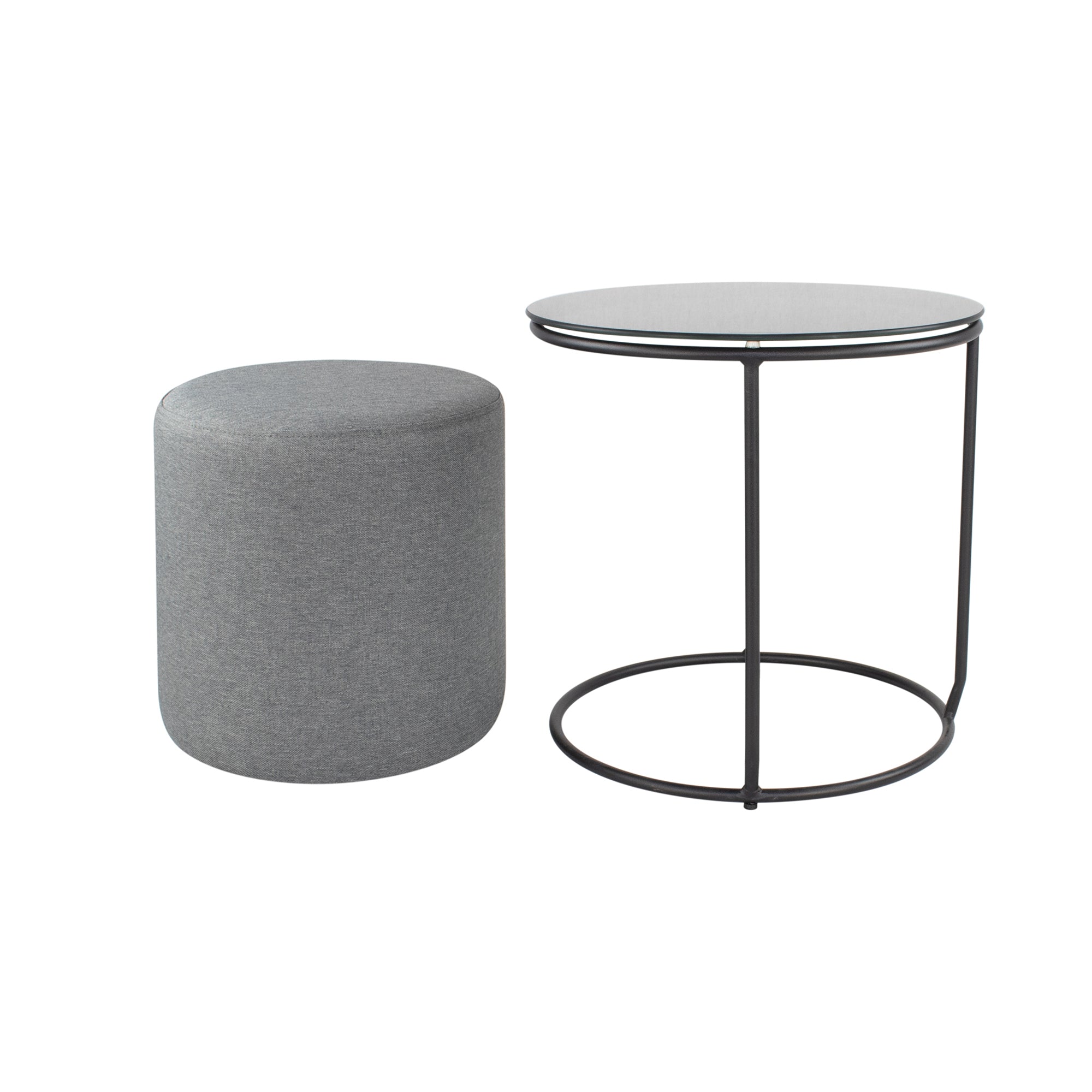 JASPER - Mesa de apoio com pufe embutido