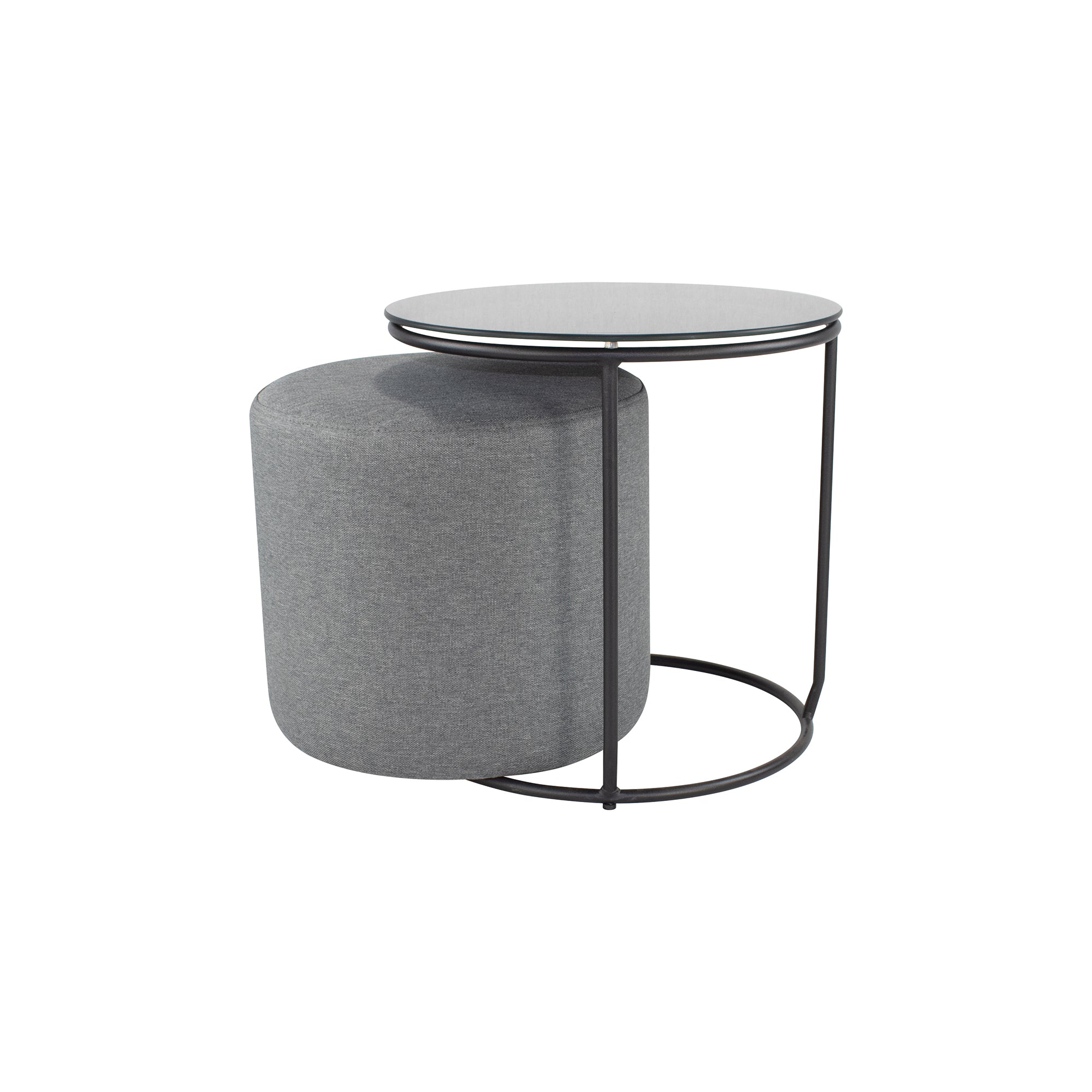 JASPER - Mesa de apoio com pufe embutido