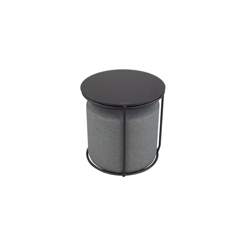 JASPER - Mesa de apoio com pufe embutido