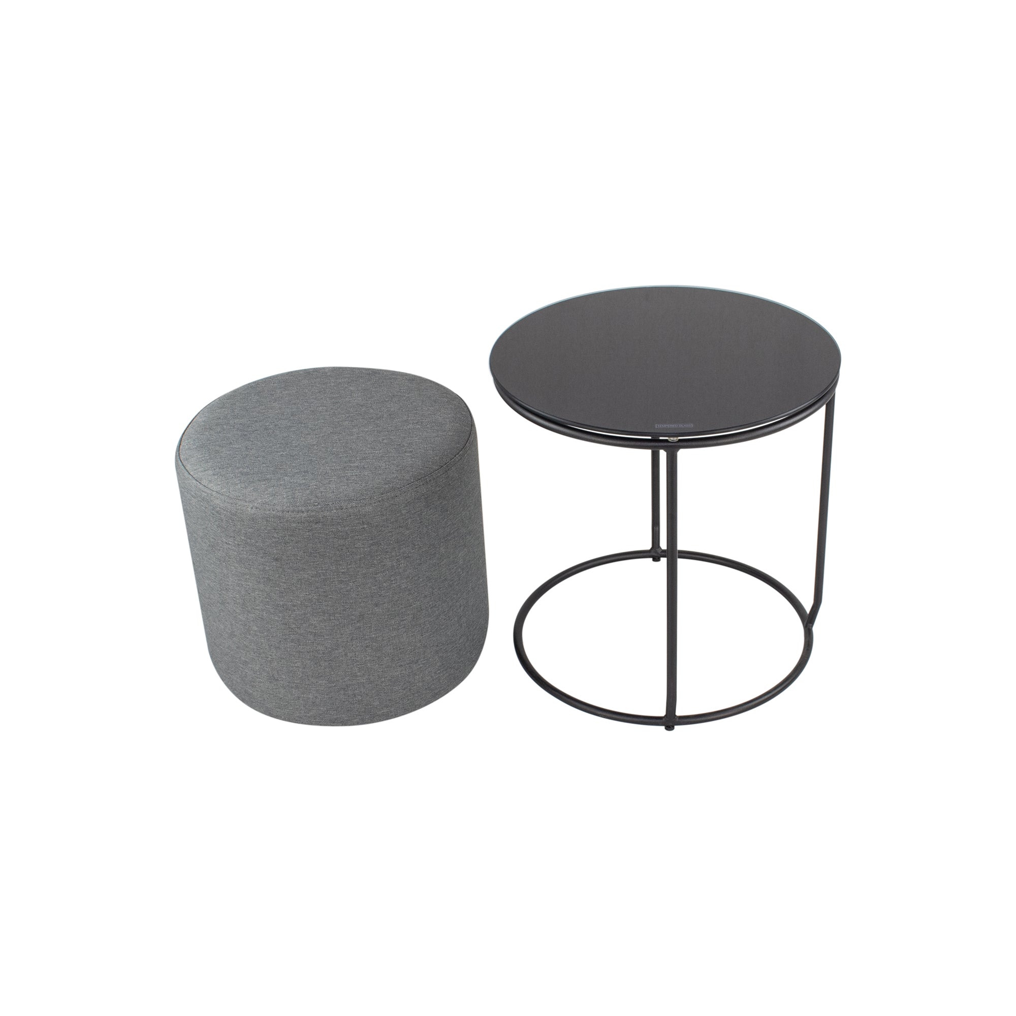 JASPER - Mesa de apoio com pufe embutido