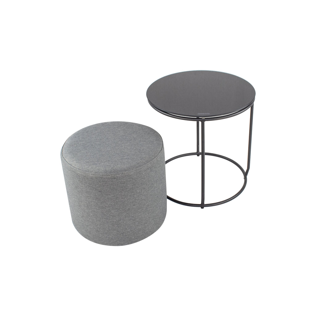 JASPER - Mesa de apoio com pufe embutido