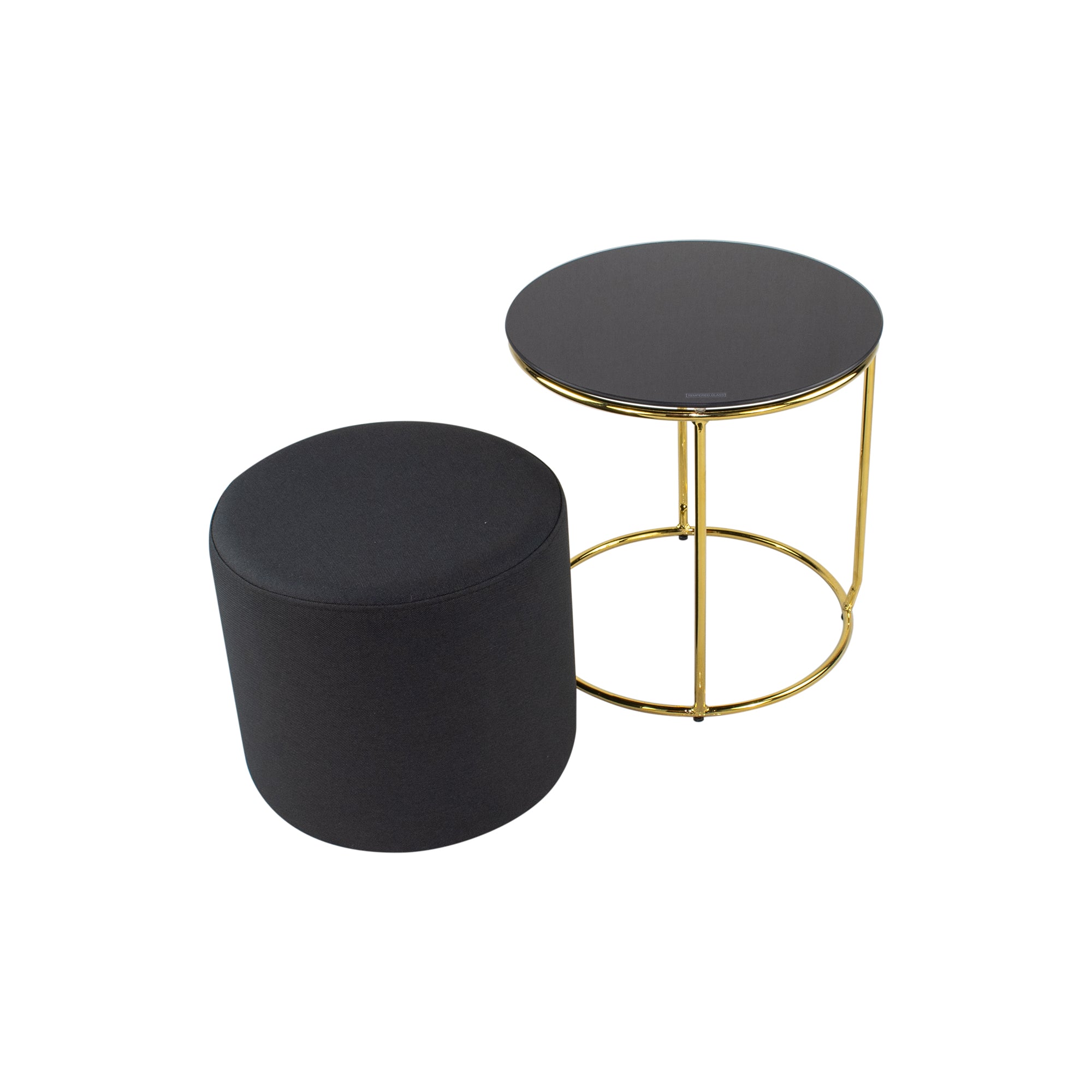 JASPER - Mesa de apoio com pufe embutido