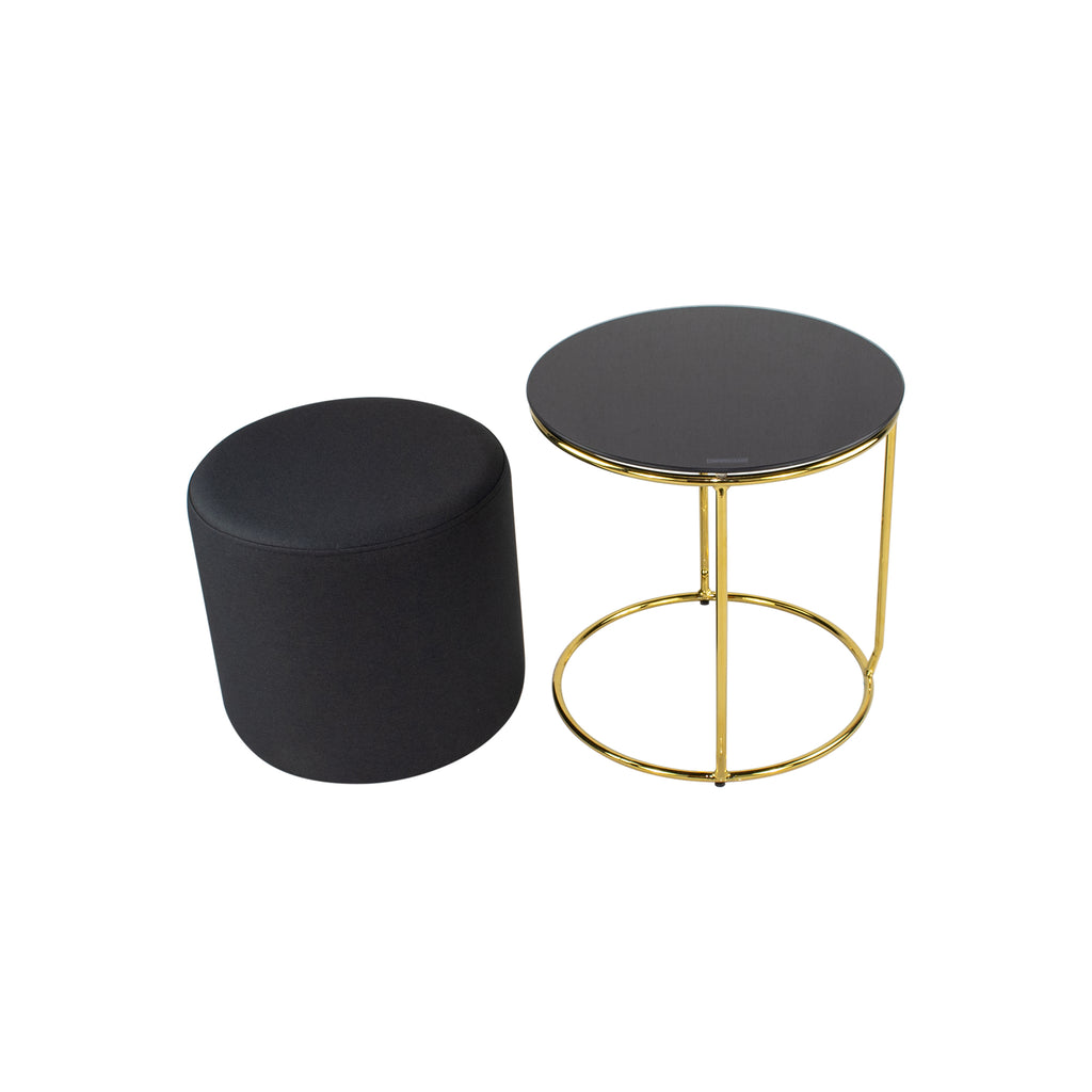 JASPER - Mesa de apoio com pufe embutido