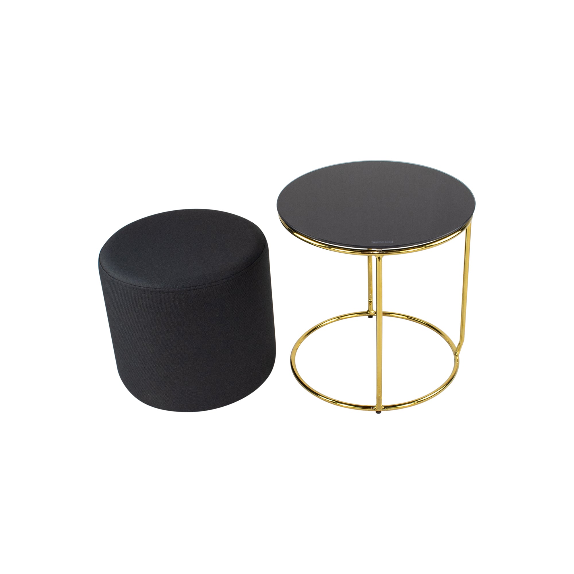 JASPER - Mesa de apoio com pufe embutido