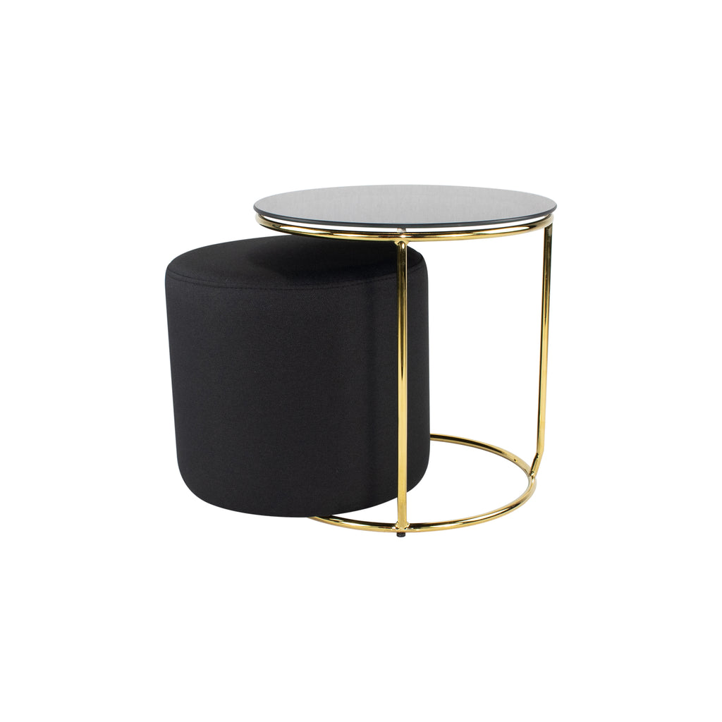 JASPER - Mesa de apoio com pufe embutido