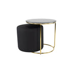 JASPER - Mesa de apoio com pufe embutido