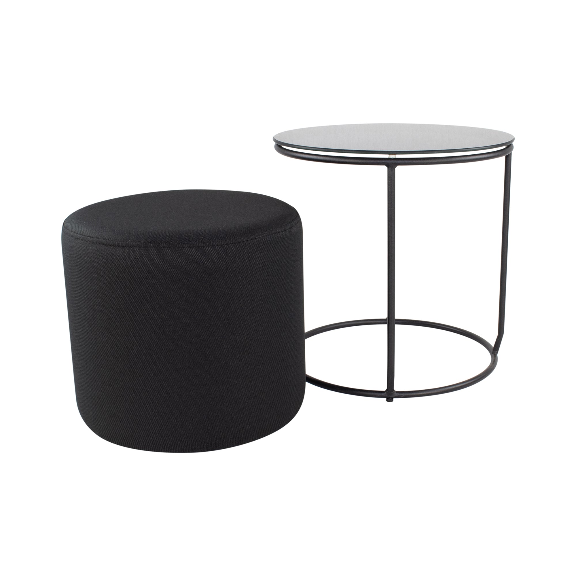 JASPER - Mesa de apoio com pufe embutido