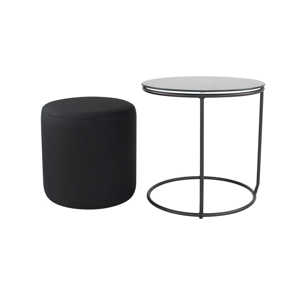 JASPER - Mesa de apoio com pufe embutido