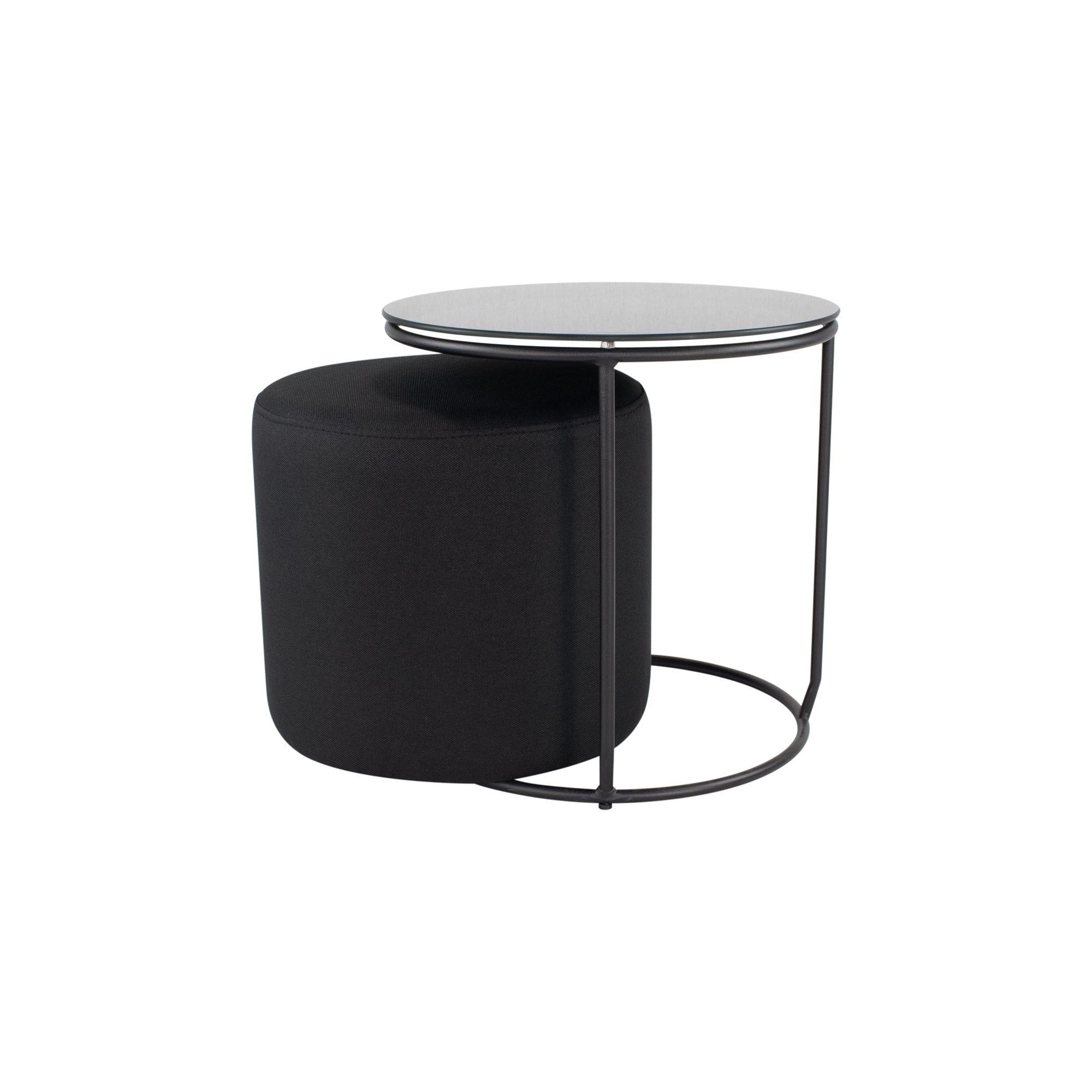 JASPER - Mesa de apoio com pufe embutido