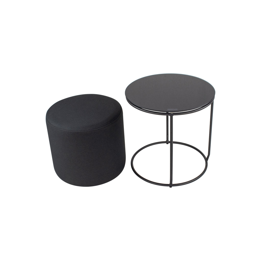 JASPER - Mesa de apoio com pufe embutido
