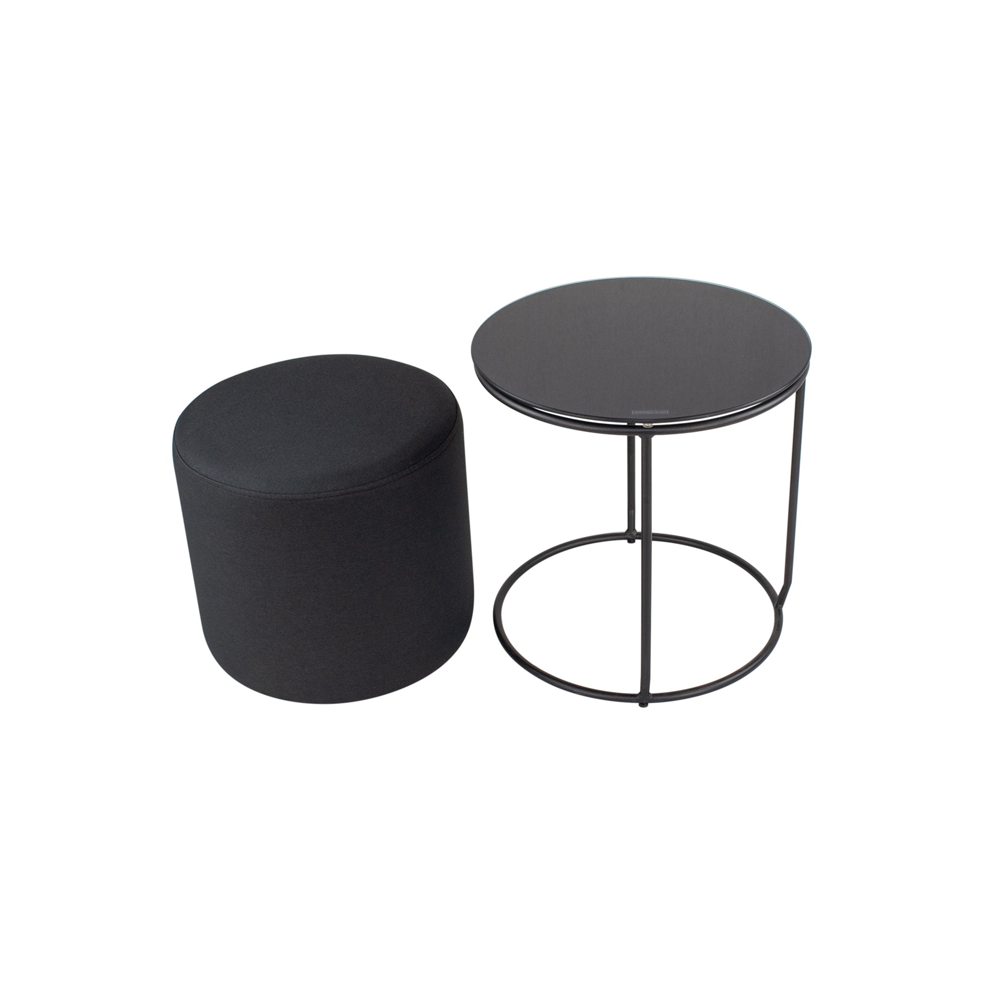 JASPER - Mesa de apoio com pufe embutido