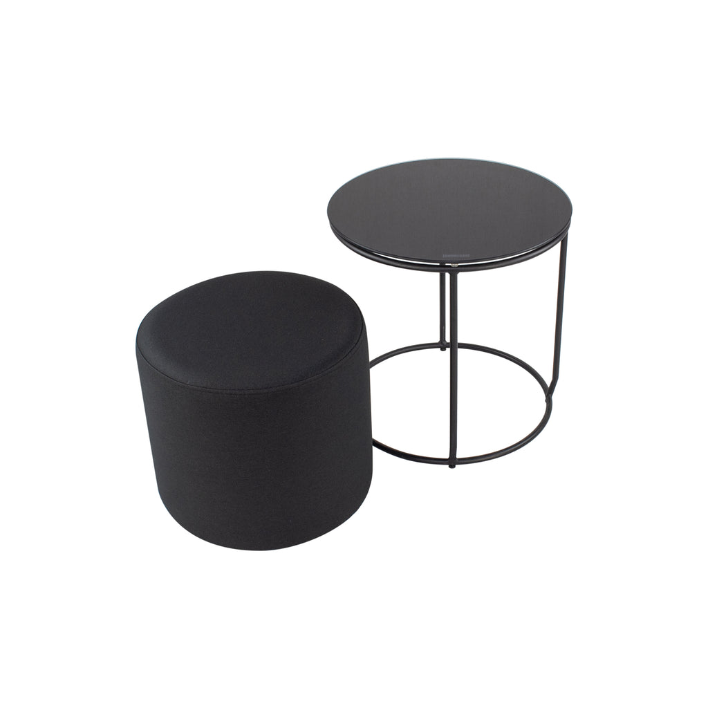 JASPER - Mesa de apoio com pufe embutido