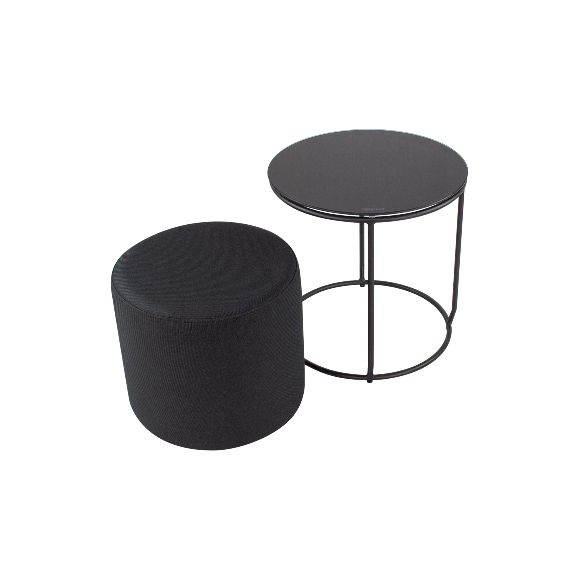 JASPER - Mesa de apoio com pufe embutido