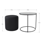 JASPER - Mesa de apoio com pufe embutido