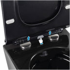 FRANCO - Sanita suspensa preta sem aro interno - tampa de fecho suave incluída