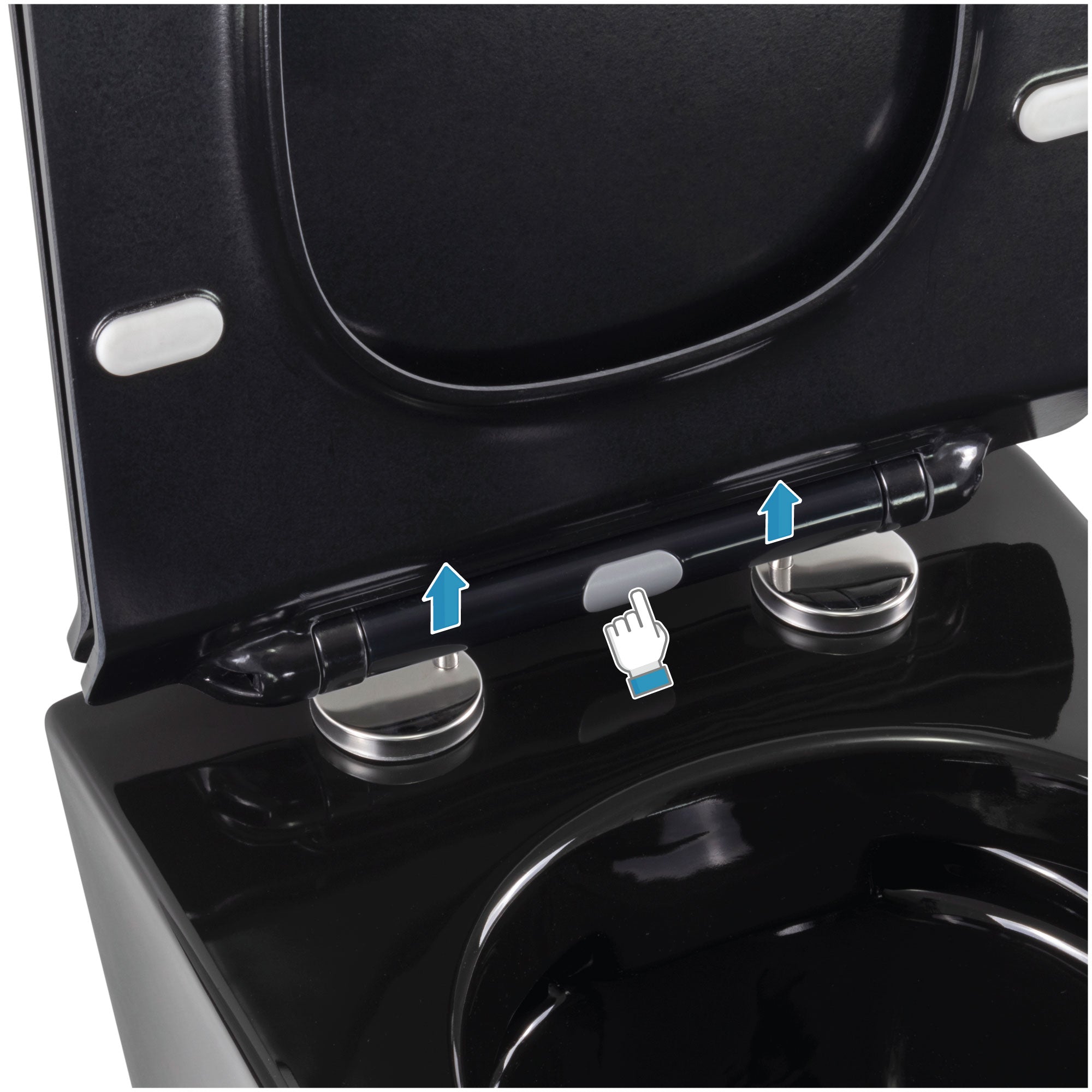 FRANCO - Sanita suspensa preta sem aro interno - tampa de fecho suave incluída