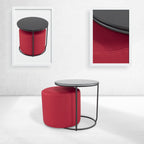 JASPER - Mesa de apoio com pufe embutido