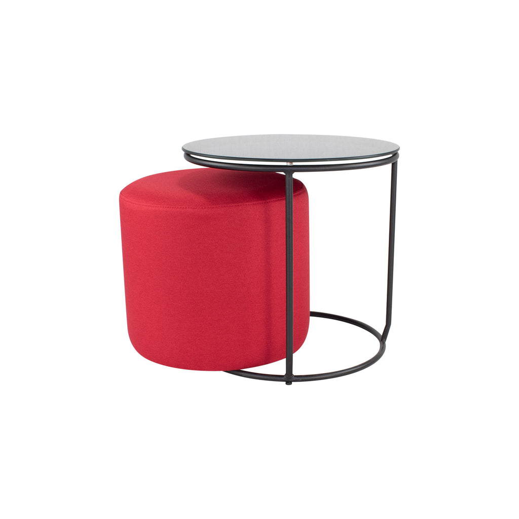 JASPER - Mesa de apoio com pufe embutido