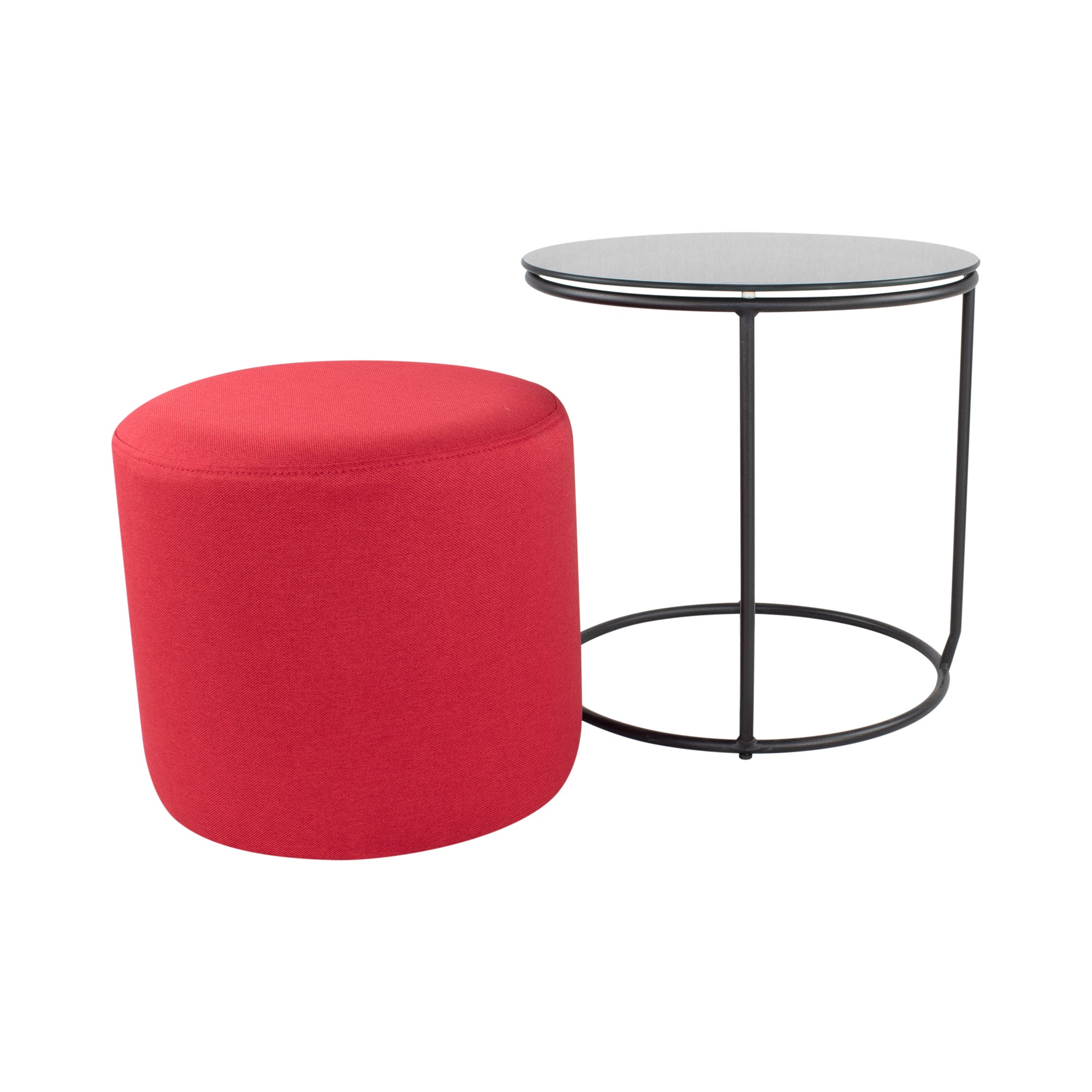 JASPER - Mesa de apoio com pufe embutido