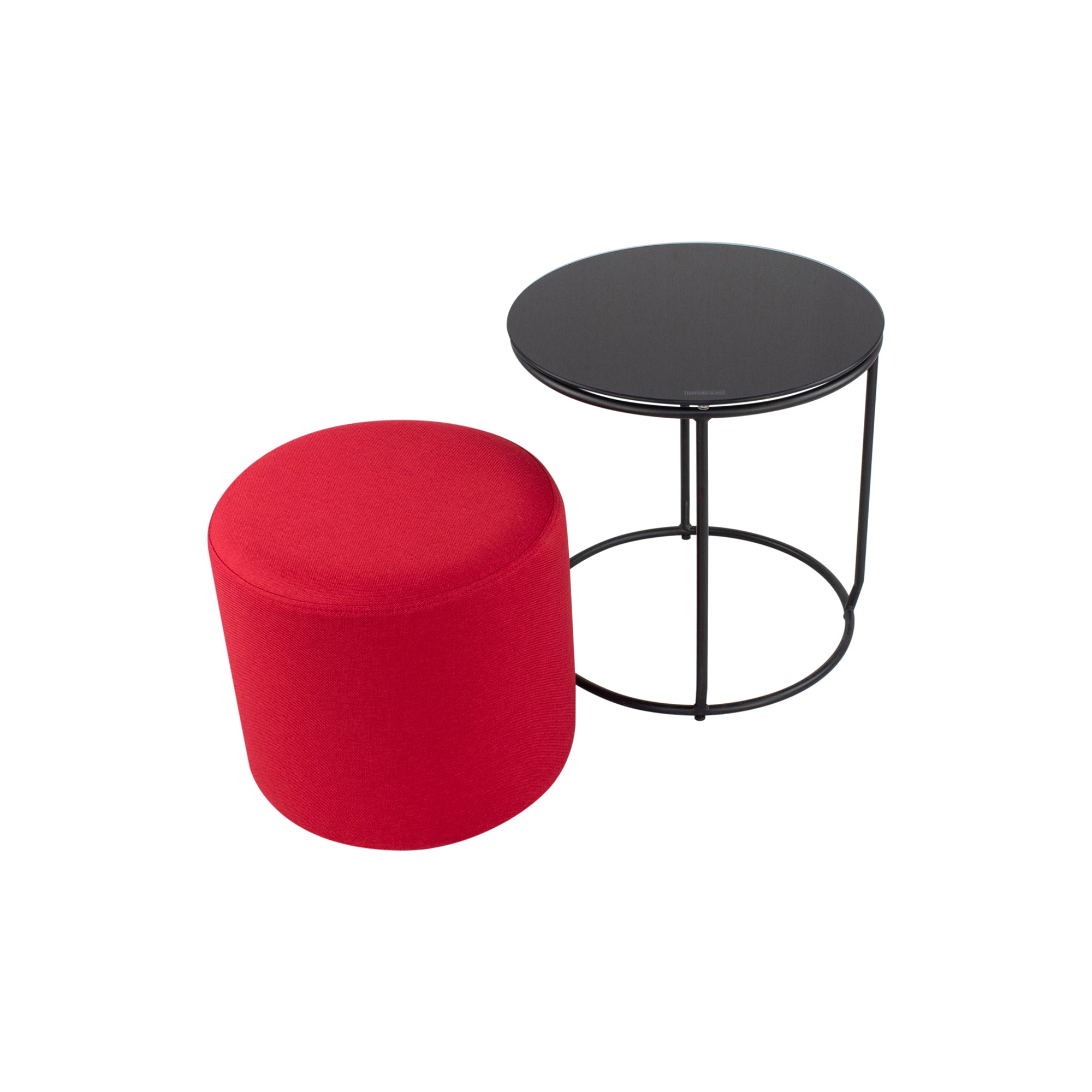 JASPER - Mesa de apoio com pufe embutido