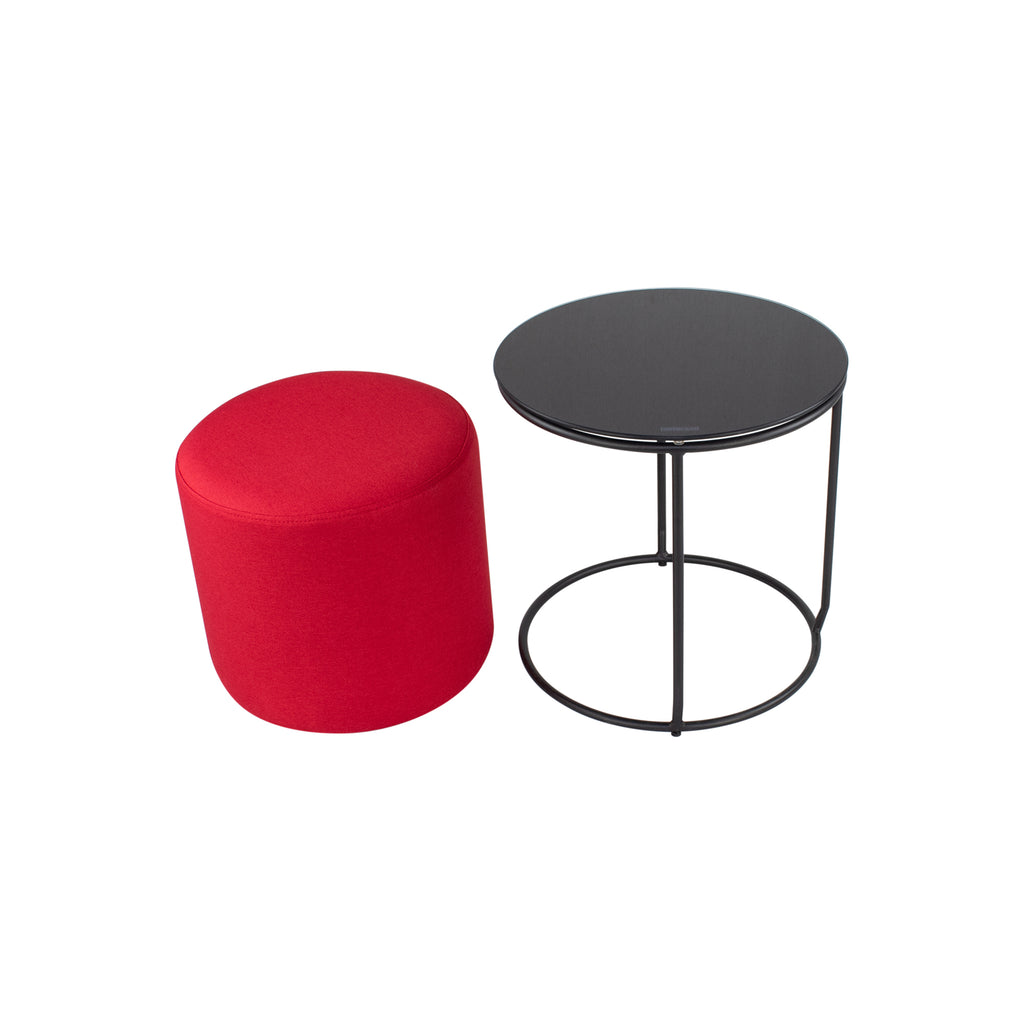 JASPER - Mesa de apoio com pufe embutido