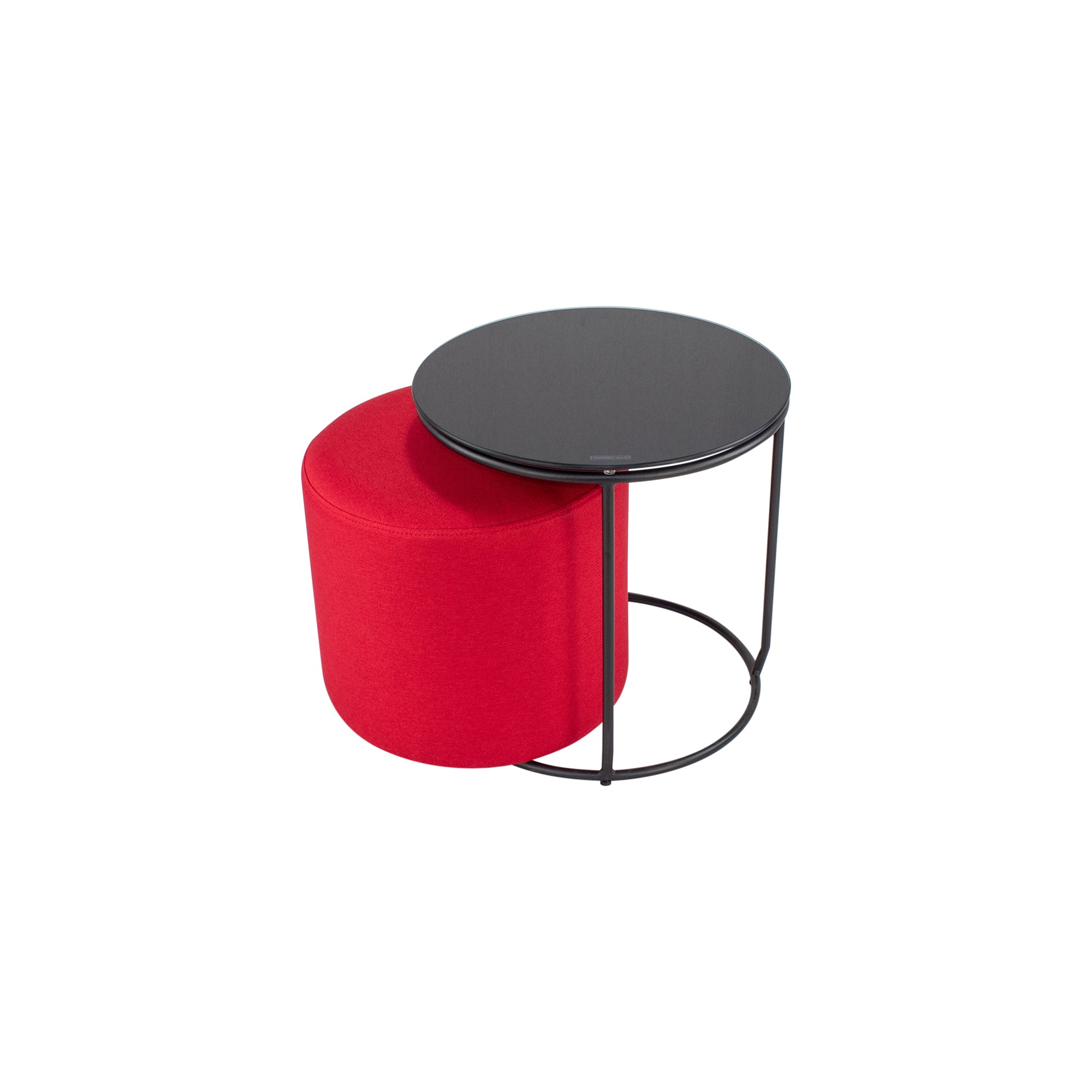 JASPER - Mesa de apoio com pufe embutido