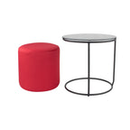 JASPER - Mesa de apoio com pufe embutido