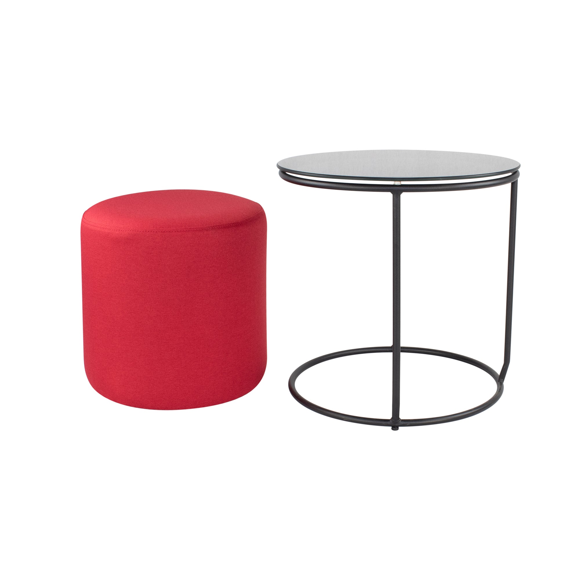 JASPER - Mesa de apoio com pufe embutido