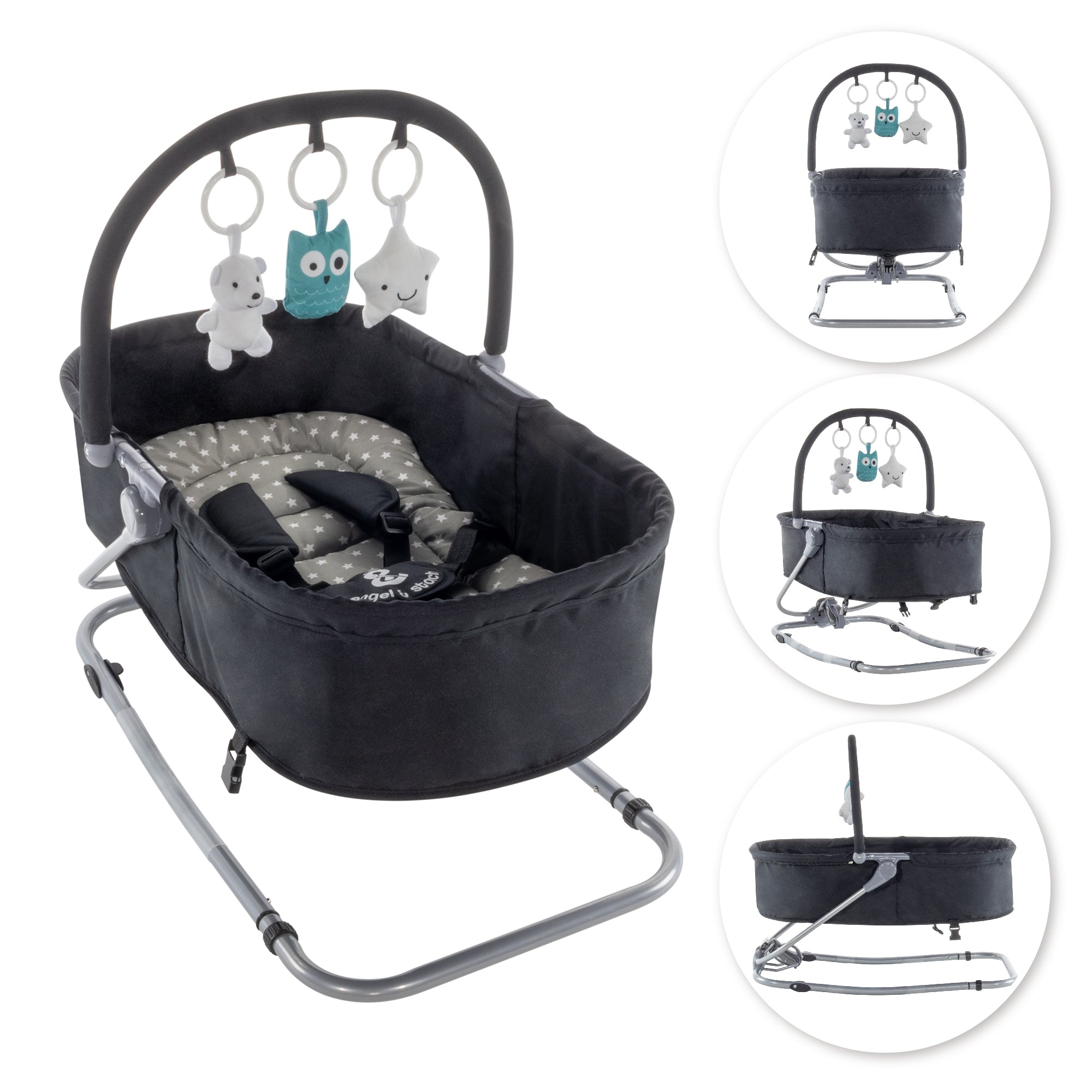 VIGO - Espreguiçadeira & Berço com Cobertura e Arco de Brincar Removivél