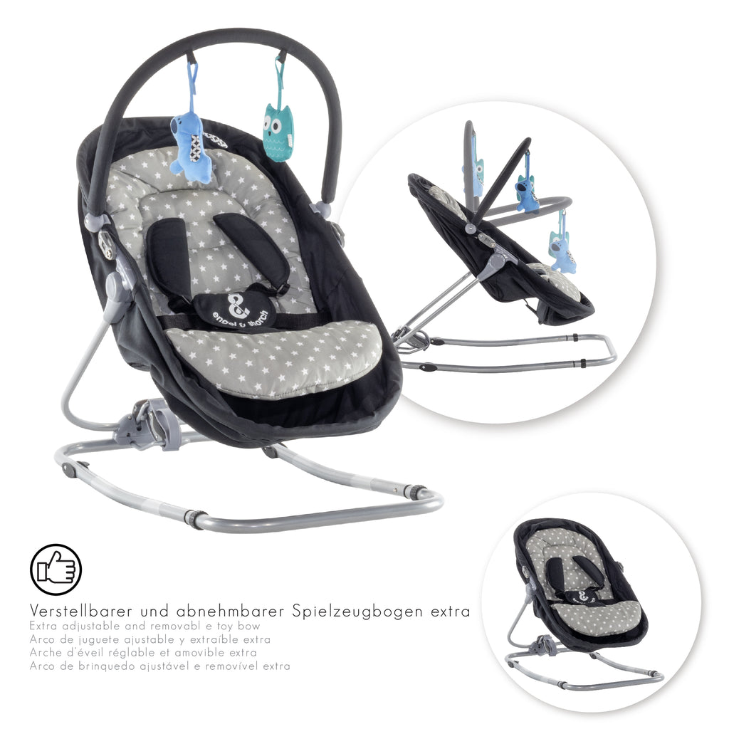 PAVO - Espreguiçadeira e Berço com Rede Mosquiteira, Cobertura e Arco Removível