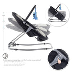 PAVO - Espreguiçadeira e Berço com Rede Mosquiteira, Cobertura e Arco Removível