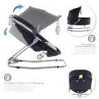 PAVO - Espreguiçadeira e Berço com Rede Mosquiteira, Cobertura e Arco Removível