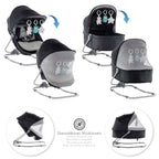 PAVO - Espreguiçadeira e Berço com Rede Mosquiteira, Cobertura e Arco Removível