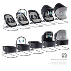 PAVO - Espreguiçadeira e Berço com Rede Mosquiteira, Cobertura e Arco Removível