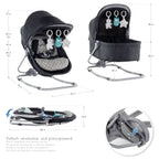 PAVO - Espreguiçadeira e Berço com Rede Mosquiteira, Cobertura e Arco Removível