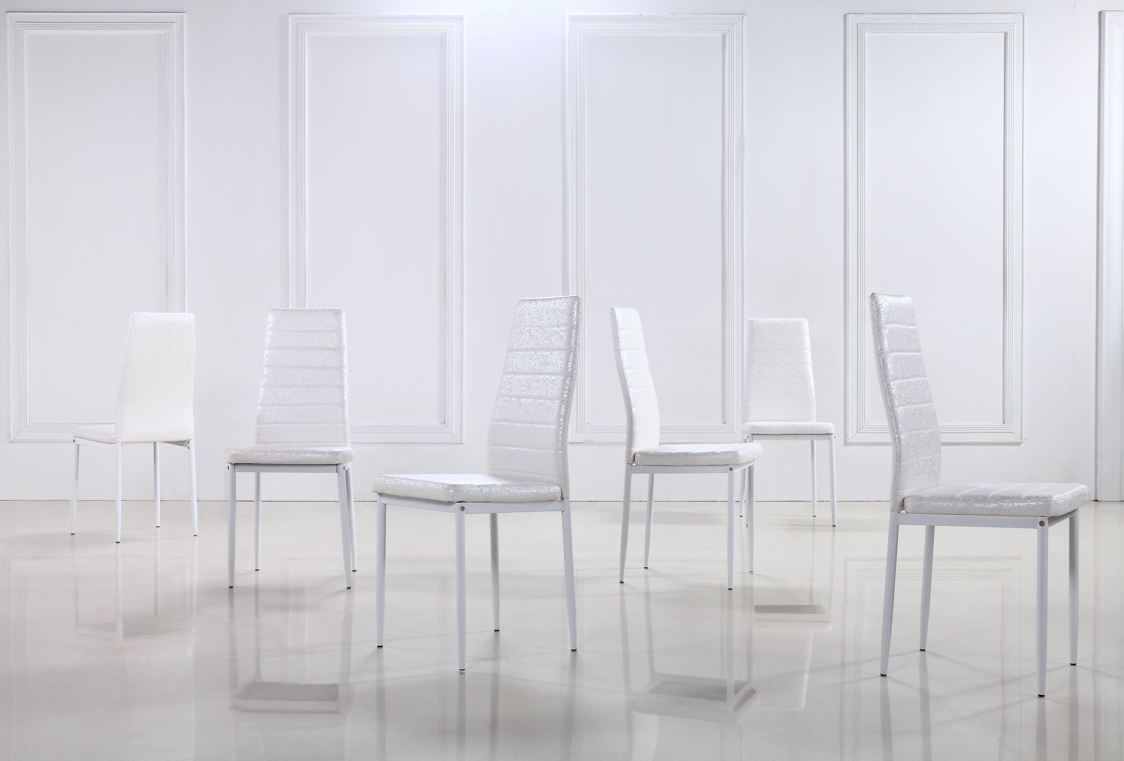 SHIRLEY - Conjunto de cadeiras de refeição em pele