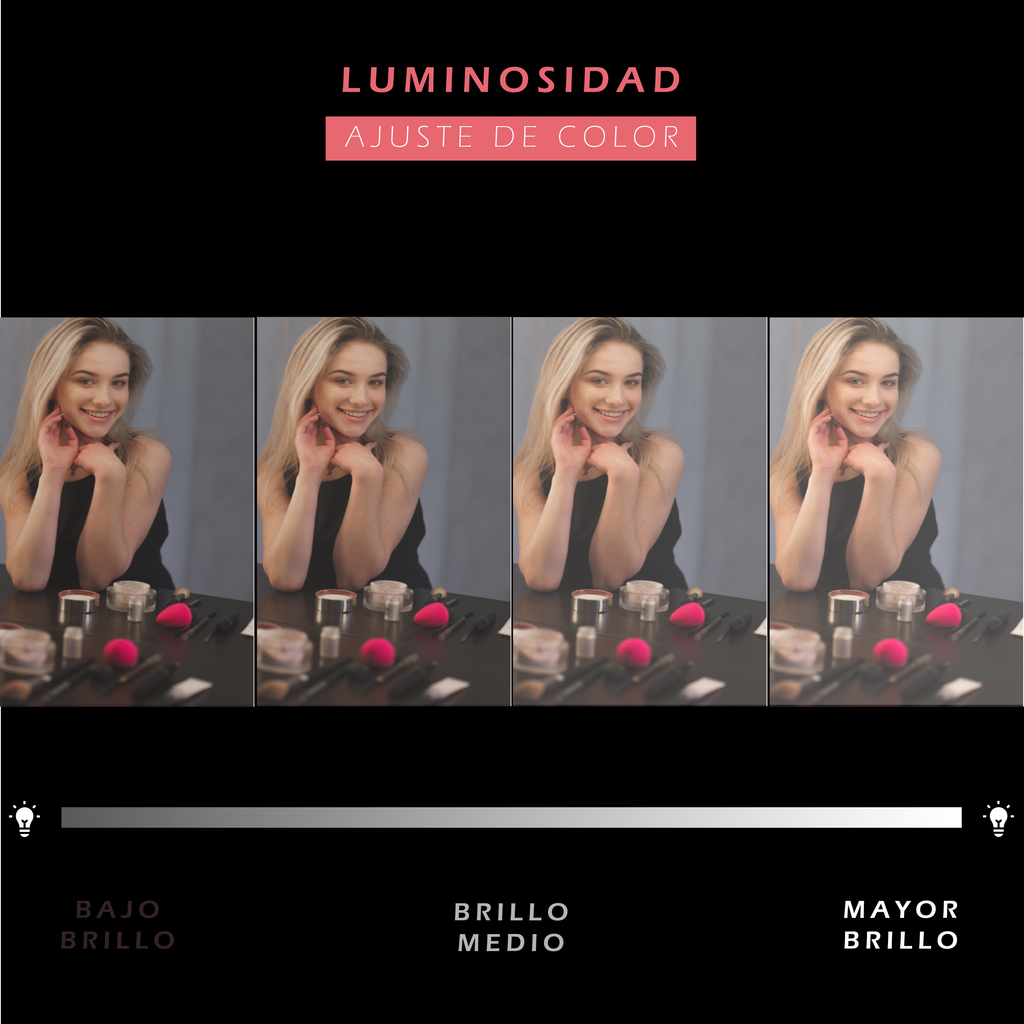 MAKEUP - Espelho de Bolso para Maquilhagem com Fita de Luz LED