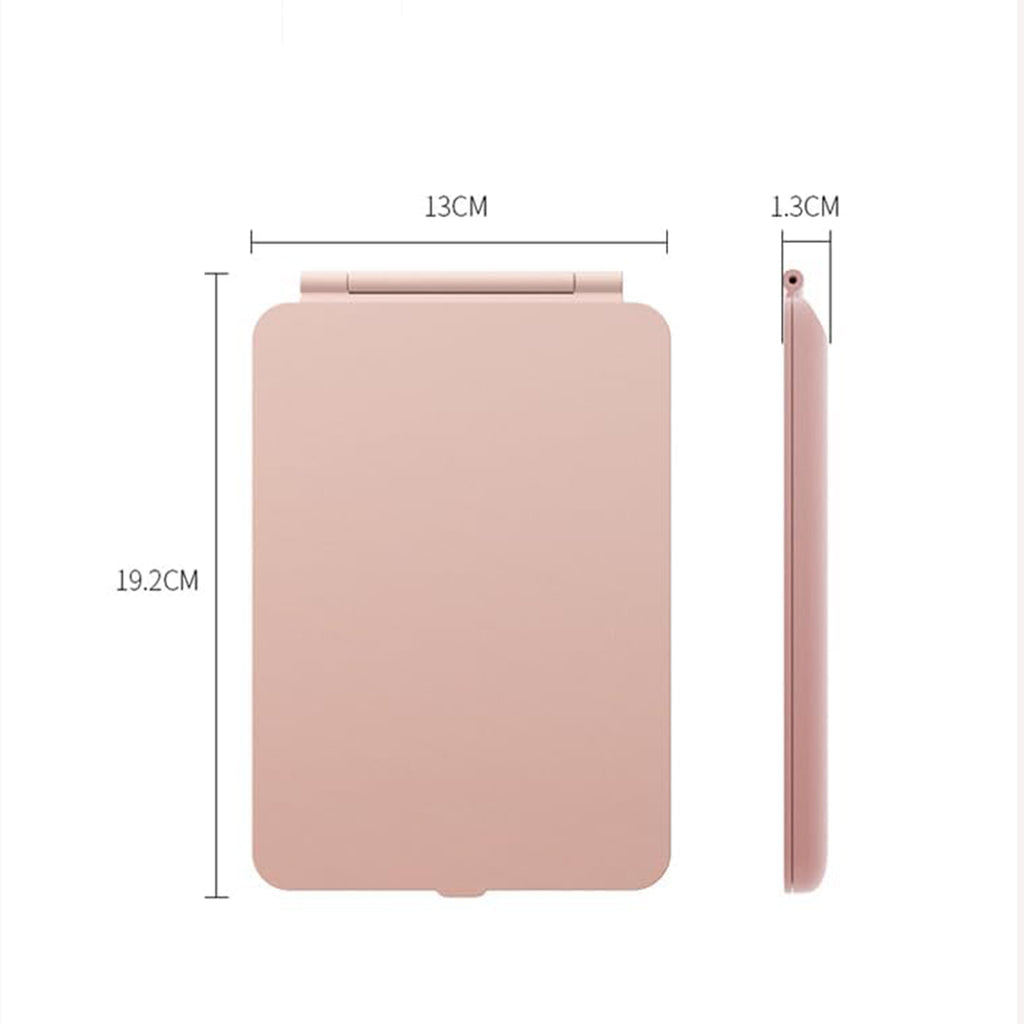 Espelho de Maquilhagem com Luz LED, Espelho Portátil Tipo Tablet com Iluminação de 3 Cores, Luz Regulável, Suporte Ajustável, Alimentação Dupla e Controlo Tátil