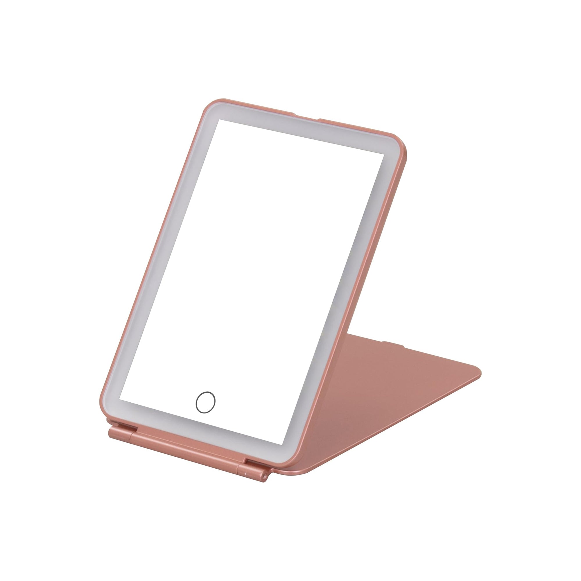 Espelho de Maquilhagem com Luz LED, Espelho Portátil Tipo Tablet com Iluminação de 3 Cores, Luz Regulável, Suporte Ajustável, Alimentação Dupla e Controlo Tátil