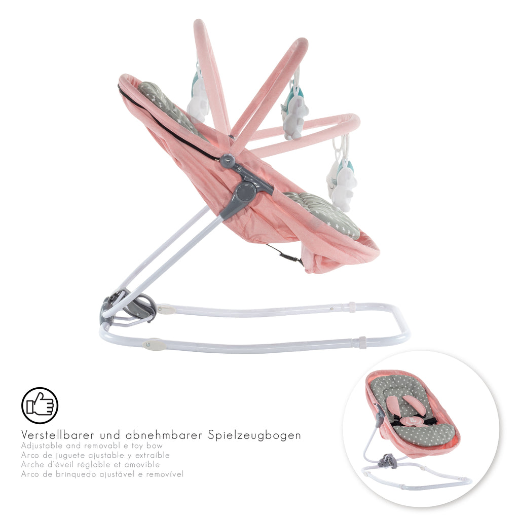 VIGO - Espreguiçadeira & Berço com Cobertura e Arco de Brincar Removivél