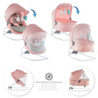 PAVO - Espreguiçadeira e Berço com Rede Mosquiteira, Cobertura e Arco Removível